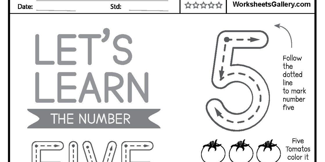Cropped view of the top exercise section from Fantastic Number 5 Tracing: 8 Steps for Early Math Mastery