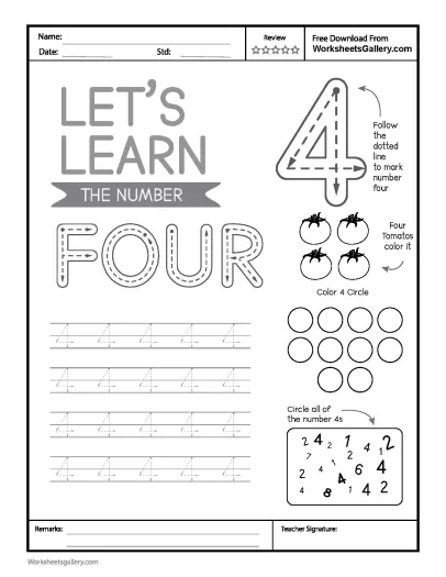 Fun Number 4 Tracing: 10 Remarkable Steps for Math Brilliance