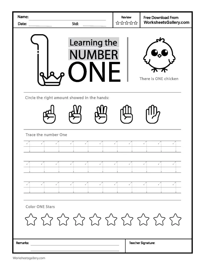 Trace Number 1 Worksheet: 10 Brilliant Steps for Early Math Triumph!