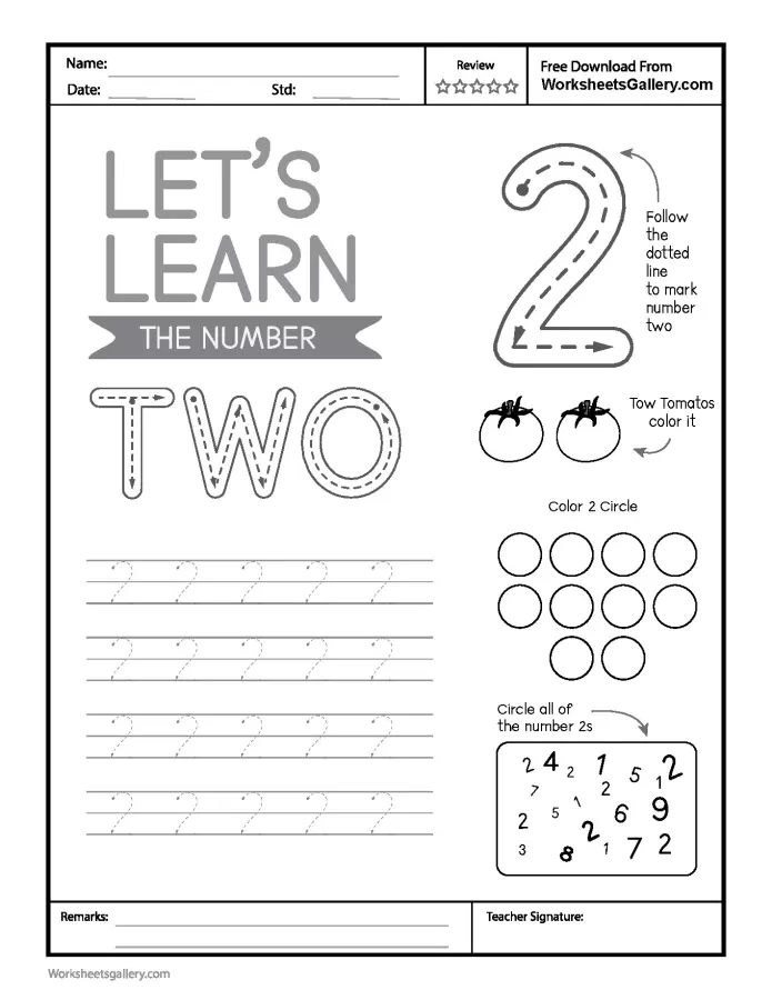 Master Number 2 Tracing With This Sensational New Worksheet
