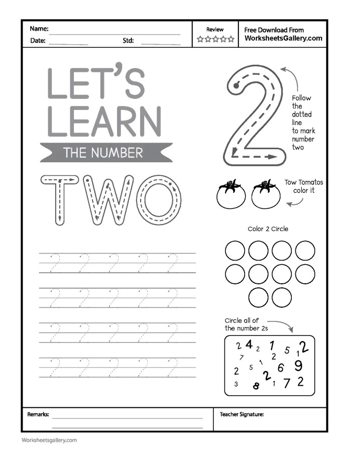 Master Number 2 Tracing With This Sensational New Worksheet