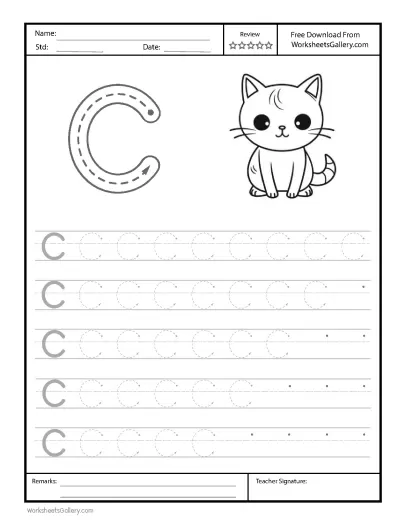 Essential Letter C Tracing Worksheet for Brilliant Beginners