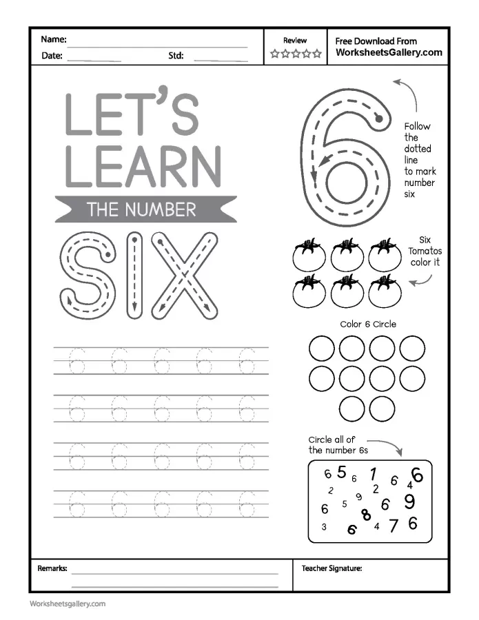 Superb Number 6 Tracing: A Fun Path to Early Math Mastery