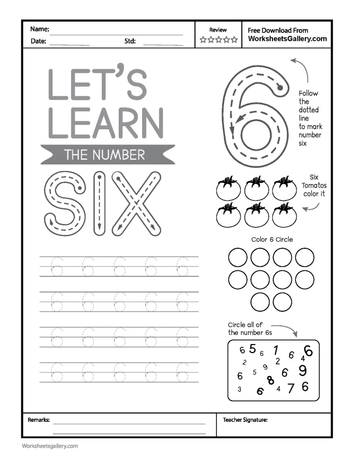 Superb Number 6 Tracing: A Fun Path to Early Math Mastery