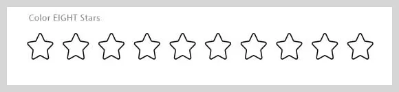 A row of eight outline stars.