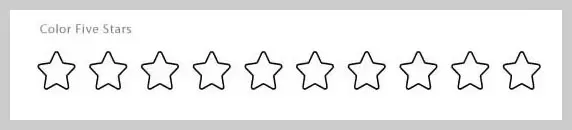 Worksheet showing five stars for kids to color while learning number five