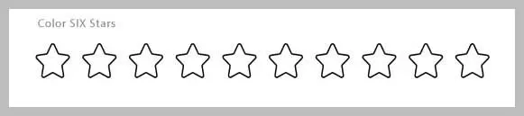 A row of six outline stars.