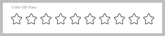 A row of six outline stars.
