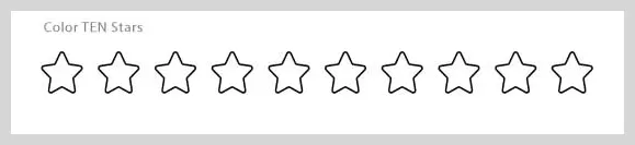 Children color ten outlined stars while reinforcing the concept of the number ten