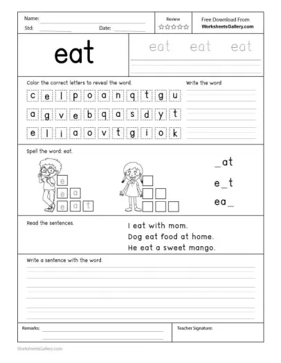 7 Joyful Dolch Noun Sight Word eat Worksheet Wins