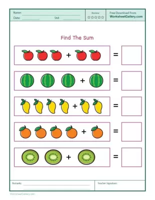6 Brilliant Find the Sum Worksheet Ideas for Kids