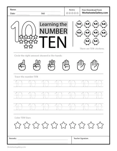10 Brilliant Ways Number 10 Tracing Worksheet Math Success