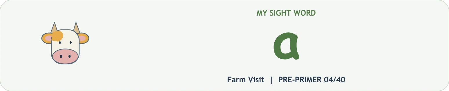 Large lowercase a next to a friendly cow icon