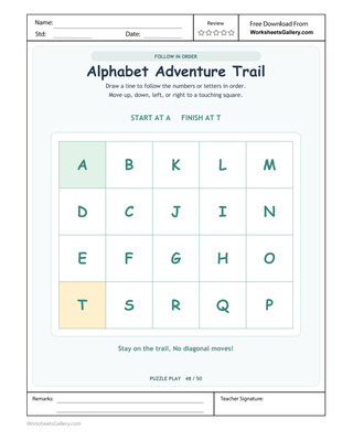 Alphabet Touching Trail: 20 Brilliant Letter Stops