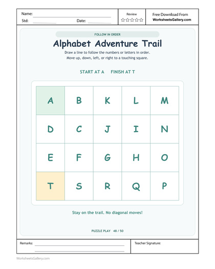 Alphabet Touching Trail: 20 Brilliant Letter Stops