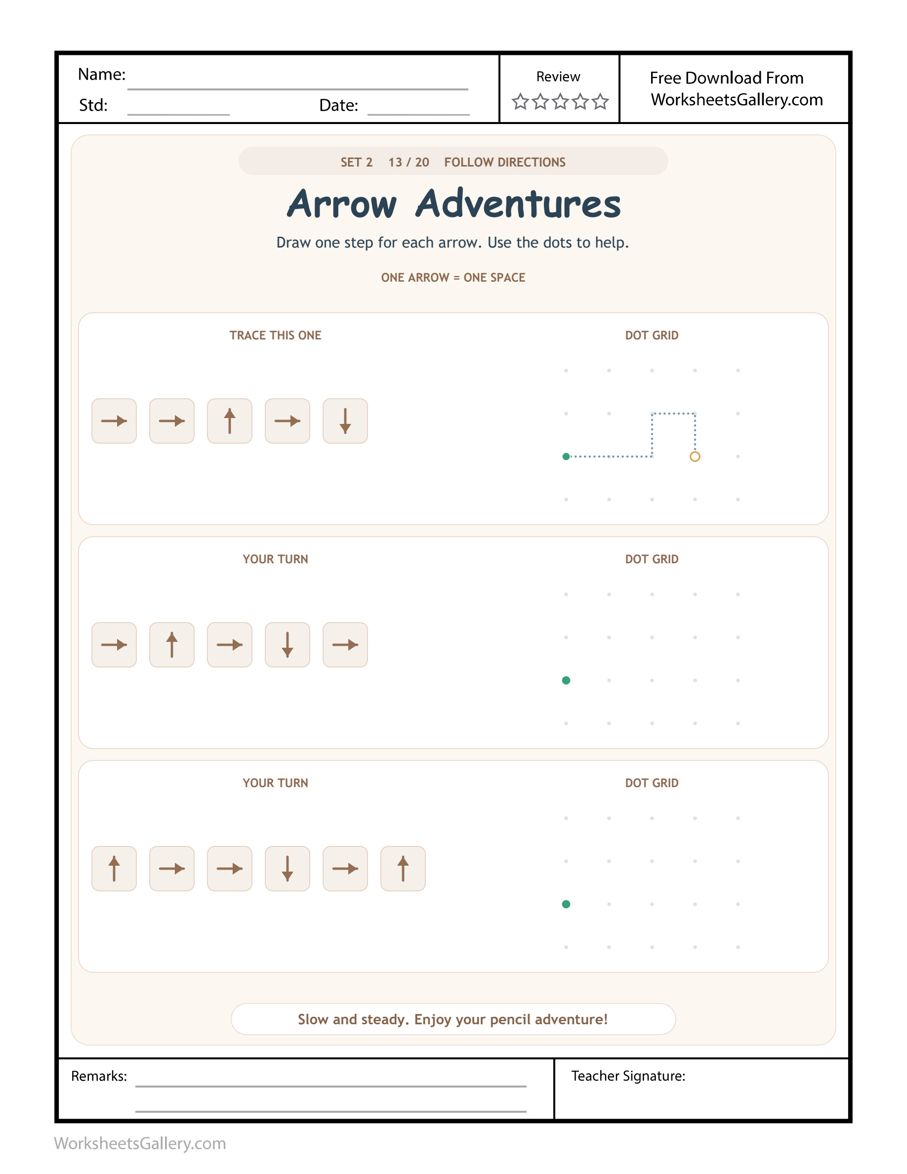 Arrow Step Drawing: 5 Brilliant One-Space Direction Games