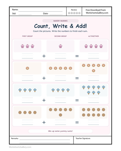 Bakery Double Batch: 6 Brilliant Picture Sum Activities