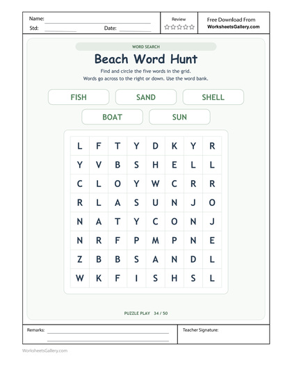 Beach Word Discovery: 5 Brilliant Letter Trails
