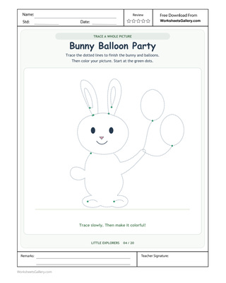 Bunny Picture Tracing: 3 Joyful Outline Adventures