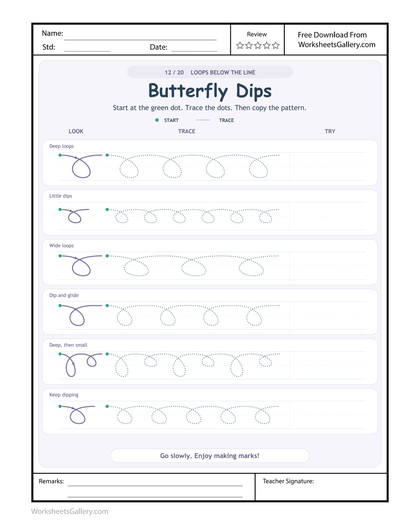 Butterfly Dip Paths: 4 Powerful Below-Line Tracing Games