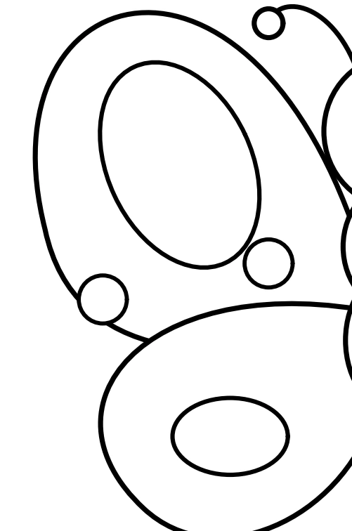 Left butterfly wing with a large oval and small round spots