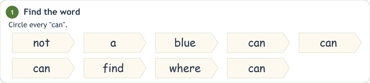 Check the entire three-letter target in each cell Four can choices among not a blue find and where entries