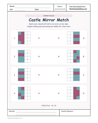 Castle Mirror Puzzle: 4 Clever Same-Height Matches