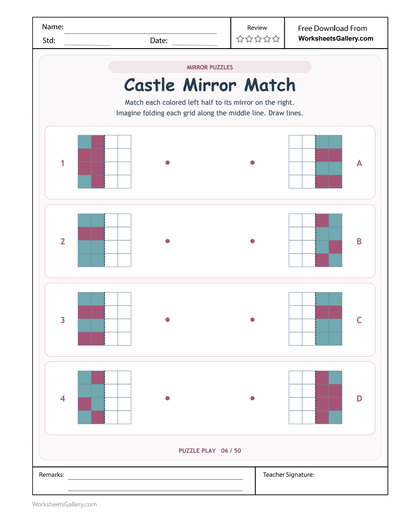 Castle Mirror Puzzle: 4 Clever Same-Height Matches