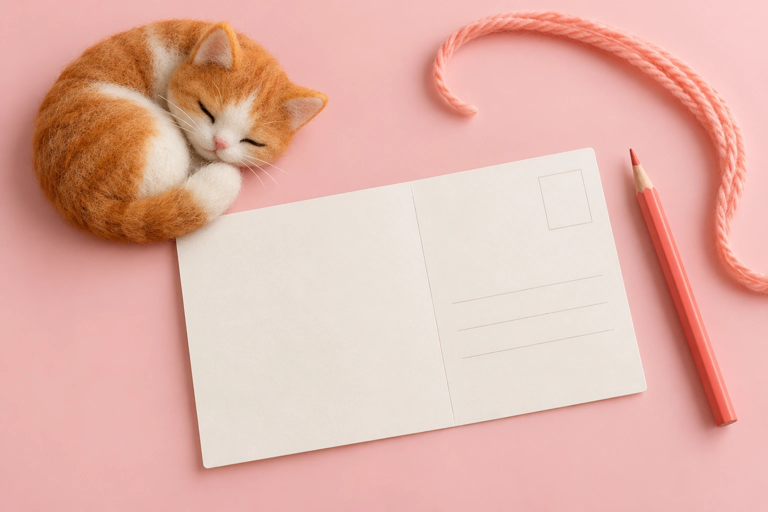 Handmade cat learning props with unprinted writing materials for a Cc story