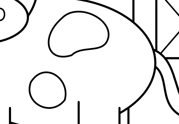 Outlined body patches on the farm cow