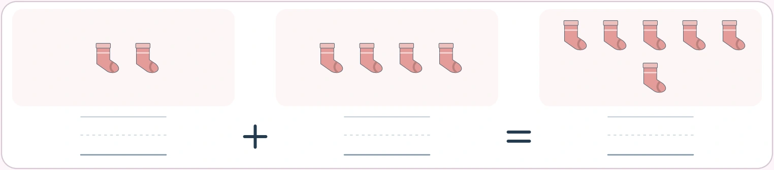 Sock arithmetic counts each separate garment Two individual socks and four individual socks with six socks altogether