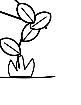Small leaves and grass near the dinosaur tail