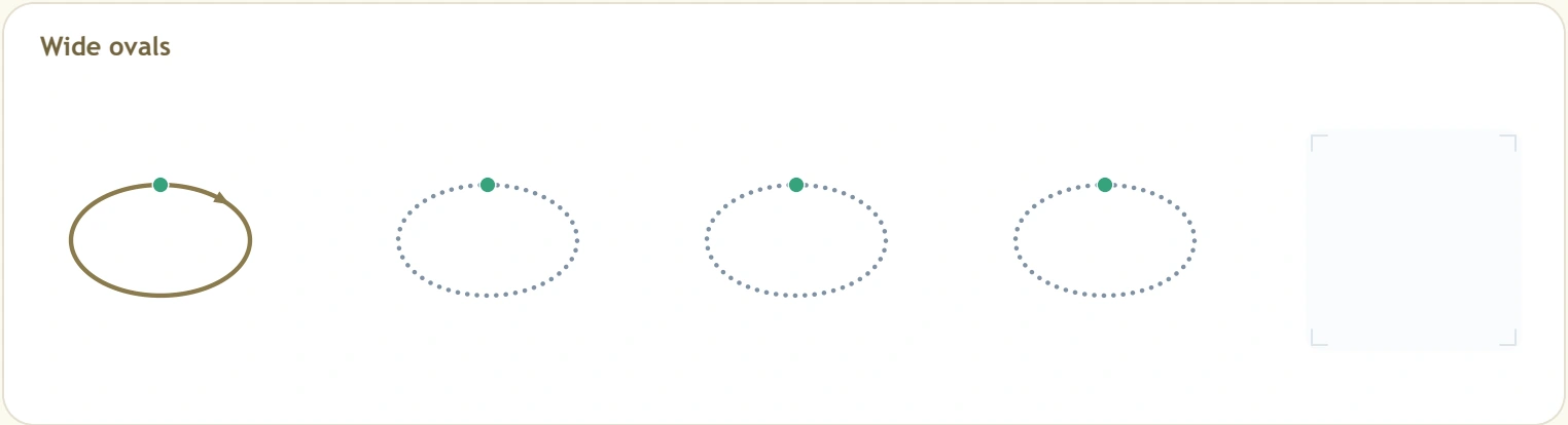Wide oval models lying horizontally