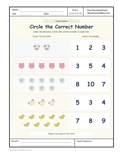 Farm Picture Totals: 5 Wonderful Animal Counting Tasks