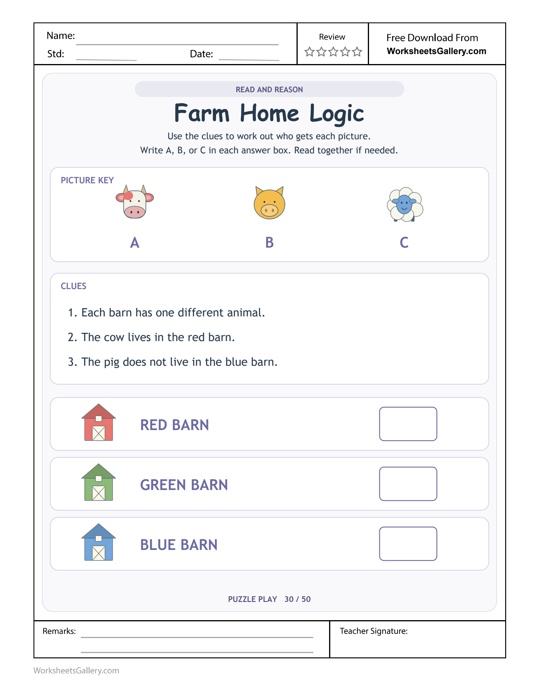 Farm Barn Reasoning: 3 Brilliant Animal Placements