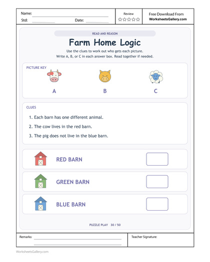 Farm Barn Reasoning: 3 Brilliant Animal Placements