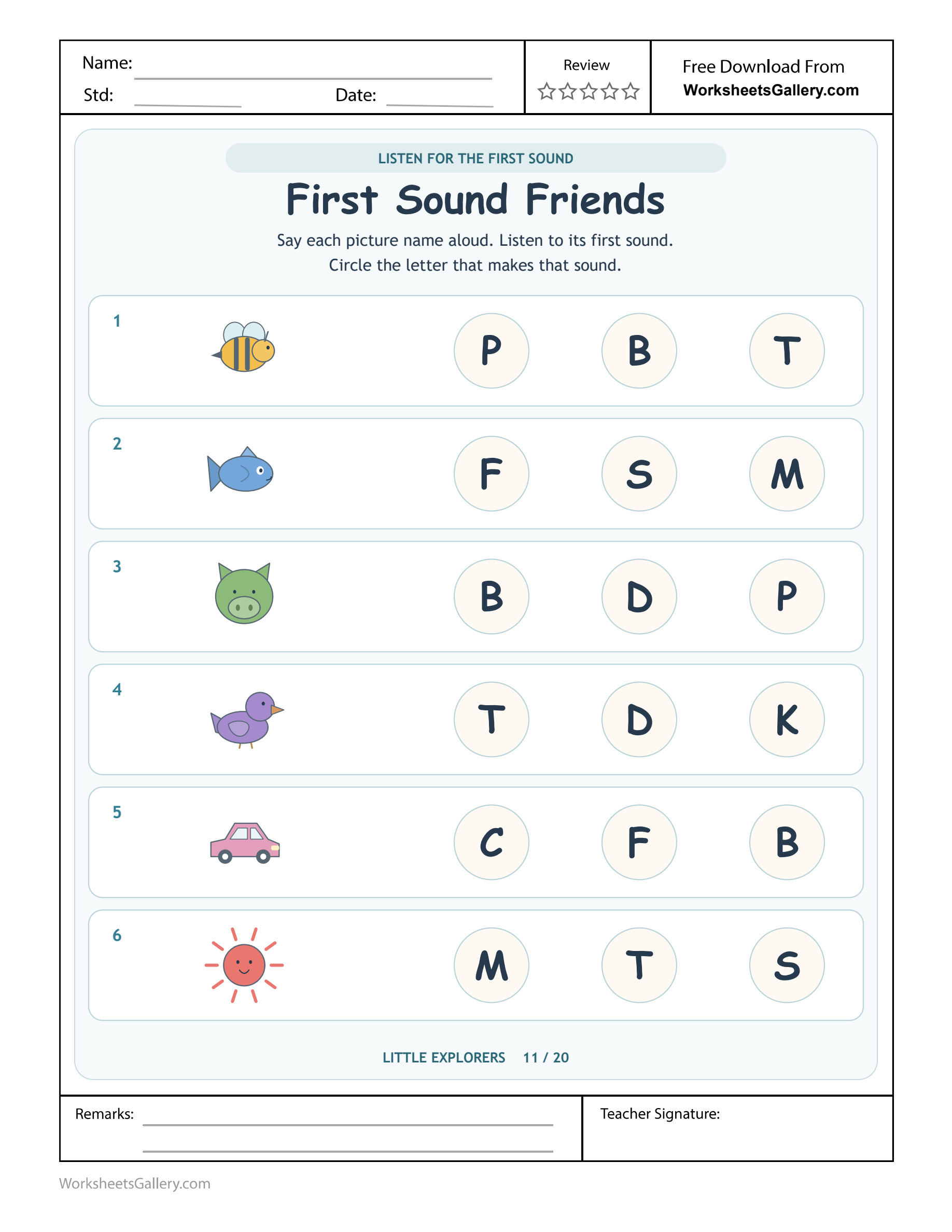 First Sound Choices: 6 Wonderful Picture Connections