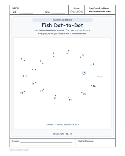 Fish Dot Connections: 16 Wonderful Number Stops