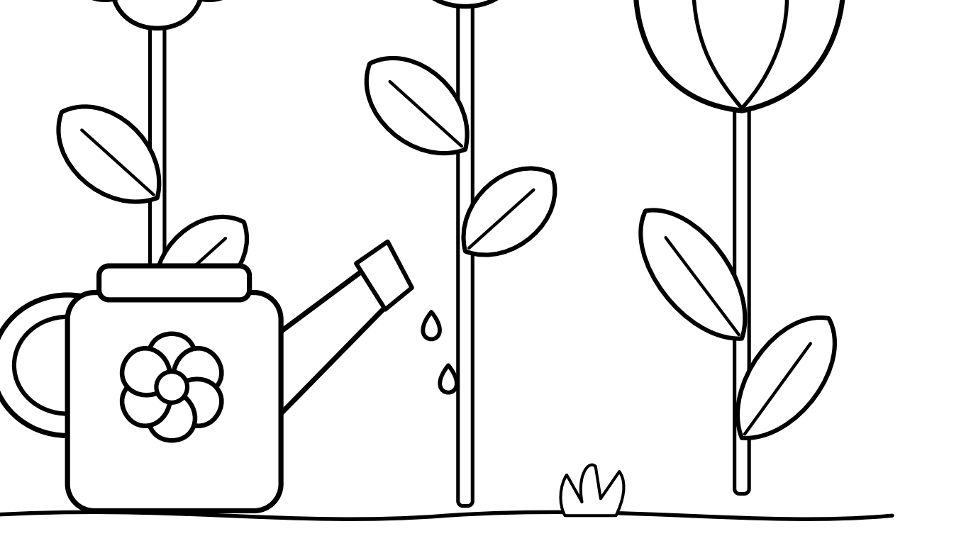 Narrow leaves can receive shorter marks Leaf outlines at different heights along the flower stems