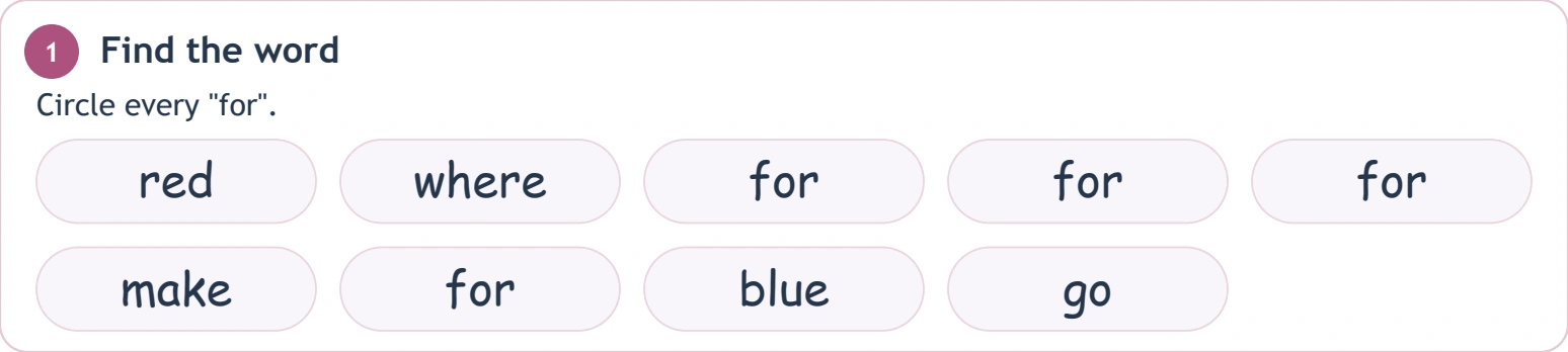 Read every candidate in the wide search panel Four for targets among red where make blue and go entries