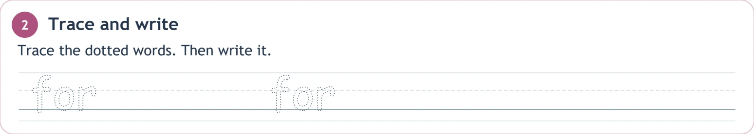 A short tracing attempt follows the recipient word Two dotted for models over source writing guides