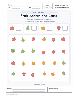 Fruit Search Totals: 4 Fresh Count-and-Check Challenges