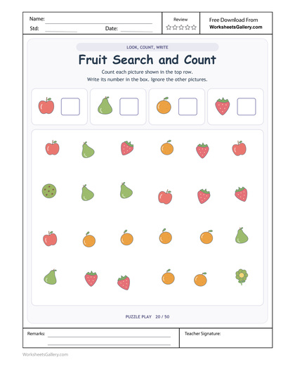 Fruit Search Totals: 4 Fresh Count-and-Check Challenges