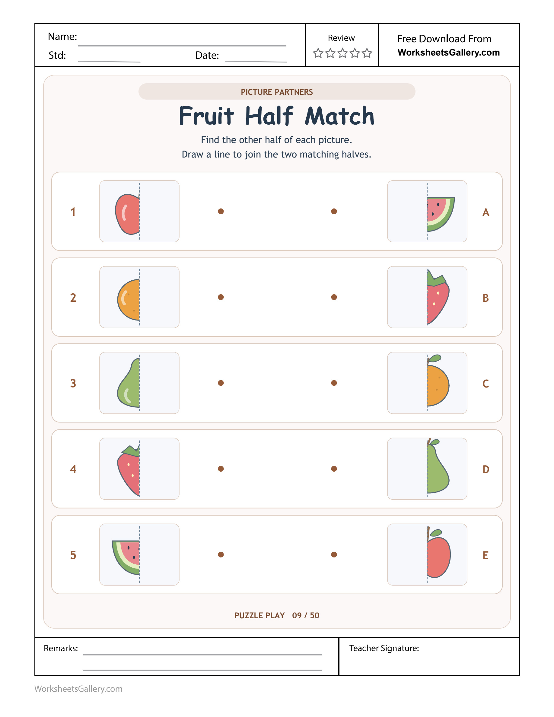 Fruit Half Matching: 5 Fresh Picture-Pair Discoveries