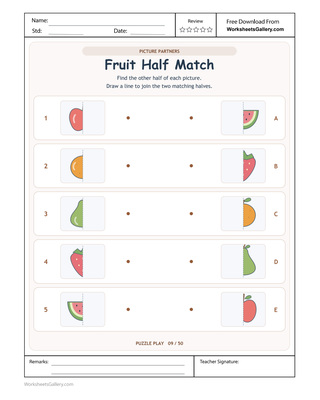 Fruit Half Matching: 5 Fresh Picture-Pair Discoveries