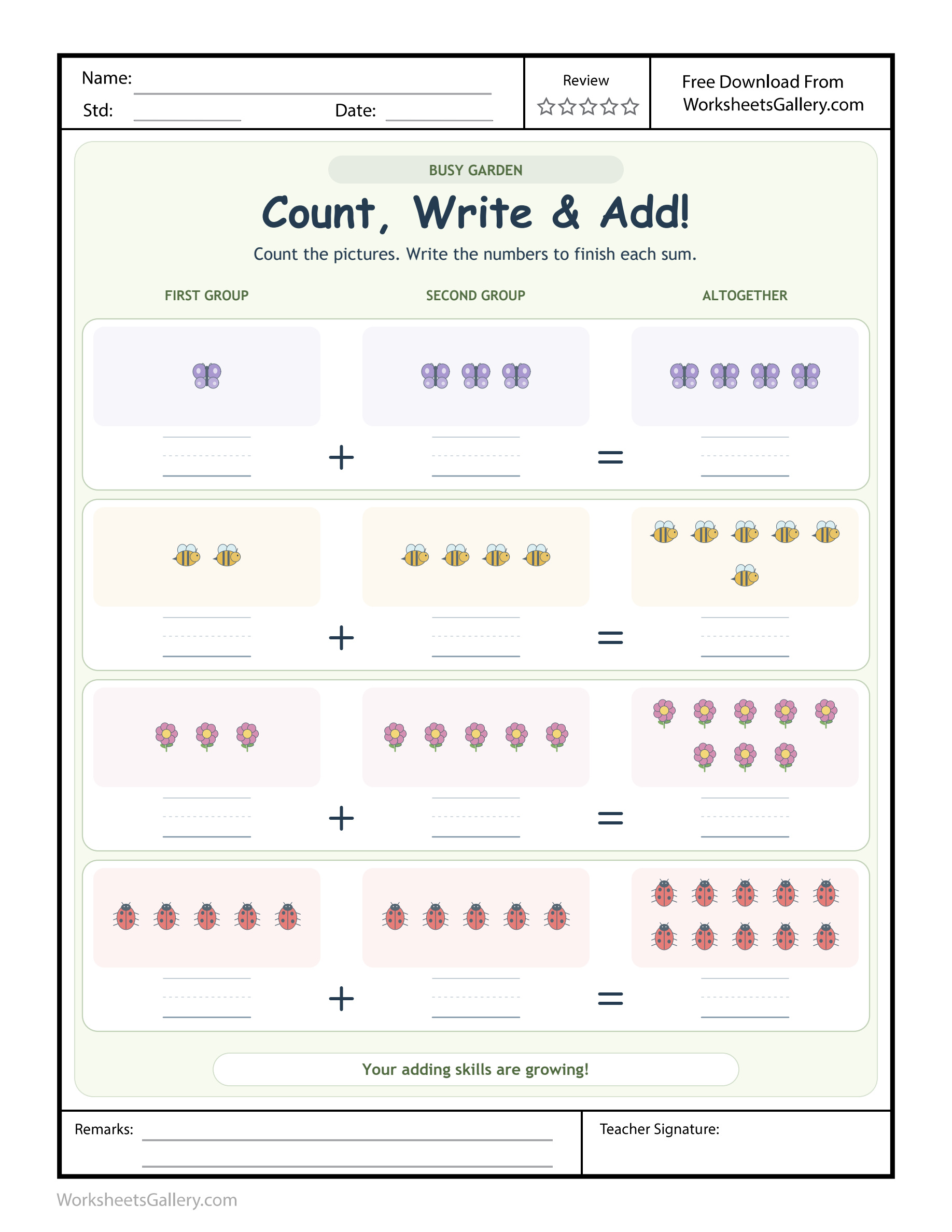 Garden Sum Records: 6 Wonderful Picture-to-Number Tasks