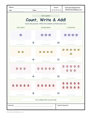 Garden Sum Records: 6 Wonderful Picture-to-Number Tasks