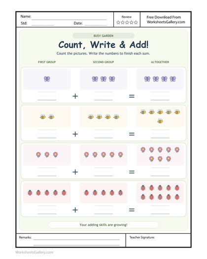 Garden Sum Records: 6 Wonderful Picture-to-Number Tasks