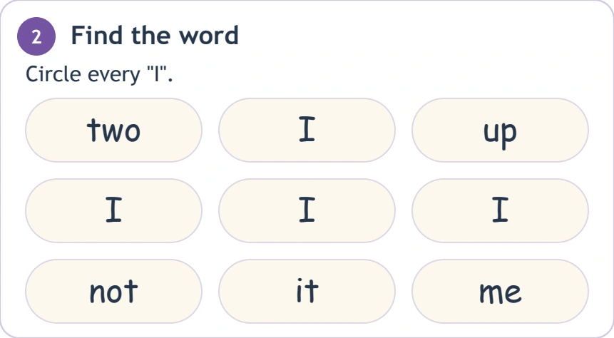 Choose the speaker word rather than another short entry Search entries two I up not it and me with four standalone I targets