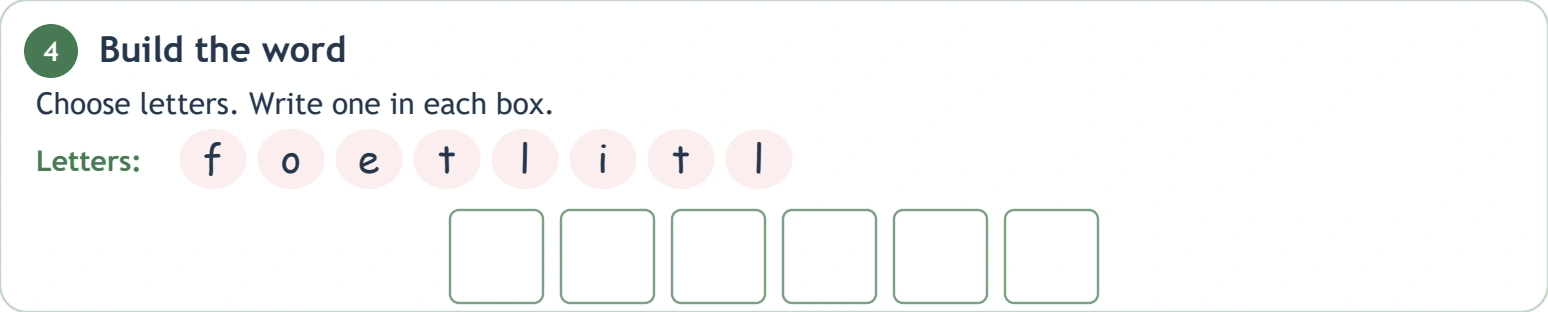 Bank f o e t l i t l above six answer boxes